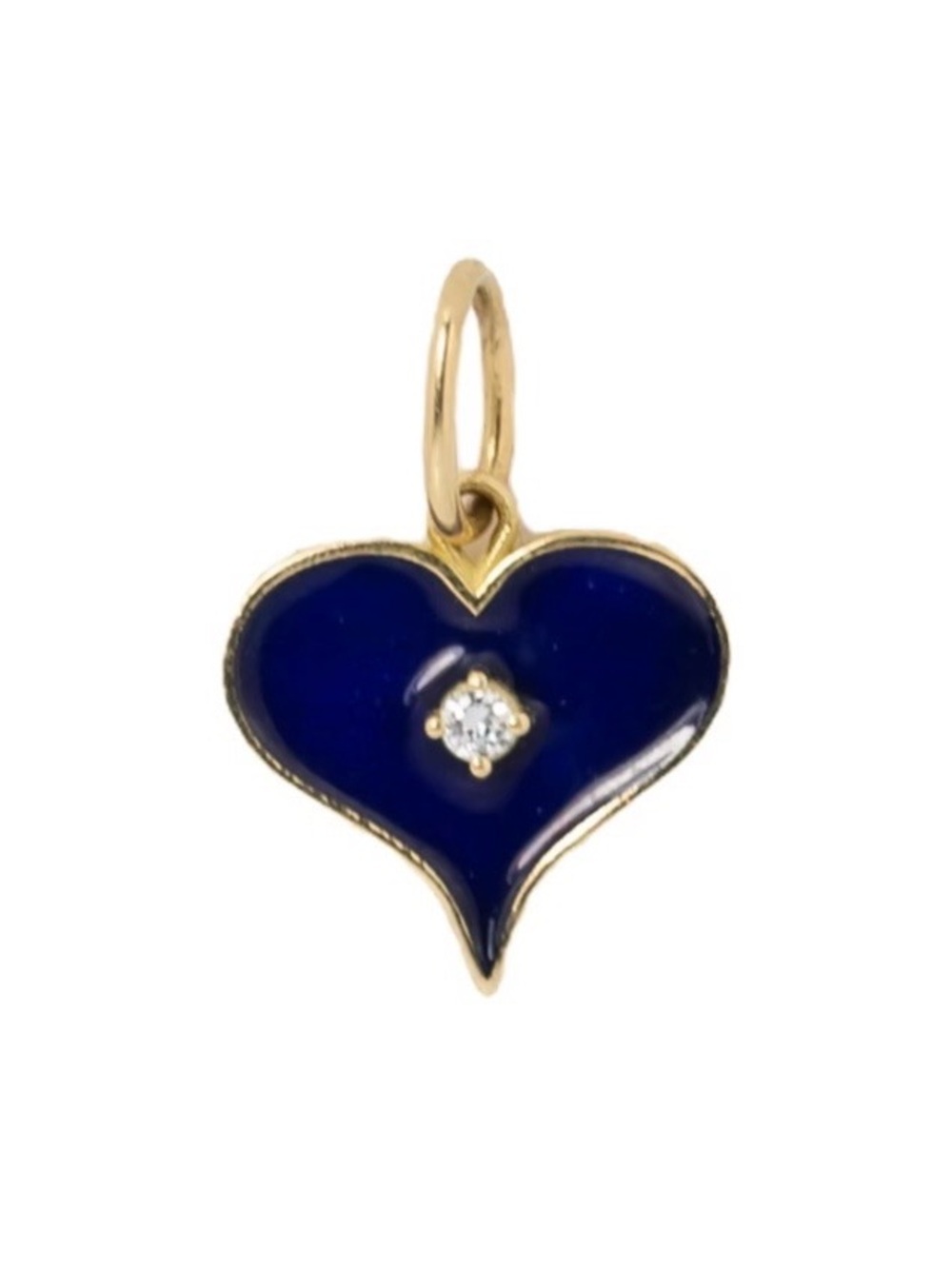 Erica Molinari Gold, Blue, Enamel and Diamond Heart Charm - Picture 2 of 6